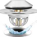 Bathtub Drain Stopper,Pop Up Tub Stopper Bottom with Drain Hair Catcher,Bathtub Plug and Cover with Strainer,Universal for 1.45 to 1.8in Drain Hole,Replaces Lift & Turn, Tip-Toe or Trip Lever (2.75 x 2.75 x 0.9 inches)