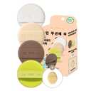 THE TOOL LAB Long-lasting Tension Puff 4P Set, Glow + Cover + Airy + Aqua, Liquid Cushion Foundation, Rubycell Makeup Sponge for Hydrating & Smooth Coverage, Korean Makeup (4P, 2.1 inch, Round)