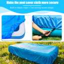 130 x 84 Inflatable Pool Cover for 130in x 72in Blue Rectangle Swimming Pool Rectangular Pool Covers Built-in Elastic Dustproof for Outdoor Paddling Family Pools