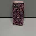 ZONRW for iPhone 15 Case Magnetic,Soft Cute Luxury Leopard Cheetah Pattern Plating Glitter Bling Phone Case Compatible with MagSafe Clear Shockproof Back Cover for Women Girl 6.1",Pink