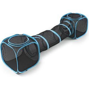 INTURN Cat Furniture Tent for Indoor and Outdoor Playpen Portable Cat Tunnels, Outdoor Kennel (2 Cube + Tunnel)