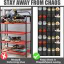Windyun 40 Over the Door Shoe Organizer Large Breathable Mesh Pockets Hanging Shoe Rack for Closet Black Behind Door Hanger Storage Holder Nonslip Hooks for Women Men Entryway Bedroom Utility Room