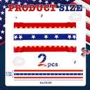 4th of July Decorations, American Flag Bunting with Lights, 2 Pcs, 20x1.6 ft, Red White and Blue Patriotic Banner for 250th Anniversary Decorations (2 Pcs-Wiring Required)