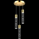 Pendant Lights Kitchen Island 3-Light, 6500K Modern Kitchen Island Lights Ceiling Lighting Fixtures with Crystal Bubble, Integrated LED Cold White Hanging Light Dining Room Light Brushed Gold