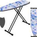 Ironing Board, Compact Ironing Board 13x43 Ironing Area with Extra Thick Heavy Duty Padded Cover, Stable Structure, Easy to Fold,Iron Mat, Brown
