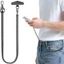 ROCONTRIP Anti-Theft Phone Lanyard Tether & Pants Chain Heavy-Duty Phone Strap With Metal Tether Tab Detachable Anti-Drop Lanyard for iPhone,Wallet,Key Great for Outdoor Hiking Cycling(Gunmetal Black)