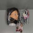 26 Inch Mannequin Head 80% Real Human Hair Styling Mannequin Doll Head Human Hair for Hairdresser Practice Hair and Makeup With Free Clamp (#4 No Makeup) (#4 Dark Brown)