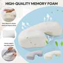 ROYALAY Cuddle Pillow, Adjustable Height Side Sleeper Pillow with Arm Hole for Adults, Memory Foam Neck Support for Couples Relieve Pressure with Washable Cover