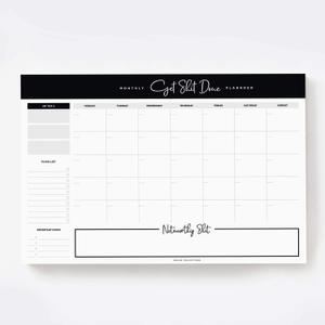 2 x Bliss Collections Monthly Planning Pad, To Do List Notebook - Undated Tear-Off Sheets Notepad - Work Calendar, Organizer, Scheduler for Goals, Tasks - Get Stuff Done, 12" x 18", 18 Sheets