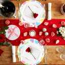 Lucleag 25 PCS Valentines Day Paper Place Mats, Disposable Valentines Heart Placemats Decorative Table Mats for Anniversary Wedding Valentines Day Party Dinner Table Decor, 11.8x11.8 in