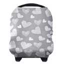 Yoofoss Nursing Cover Breastfeeding Scarf - Baby Car Seat Covers, Infant Stroller Cover, Strechy Carseat Canopy for Boys and Girls (Gray)