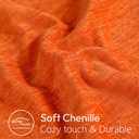 Stellhome Pack of 2, Soft Chenille Soild Throw Pillow Covers Accent Cushion Case Boho Farmhouse Neutral Decorative Pillowcase for Couch Sofa Bedroom Living Room Home Decor 16 x 16 Inch, Orange