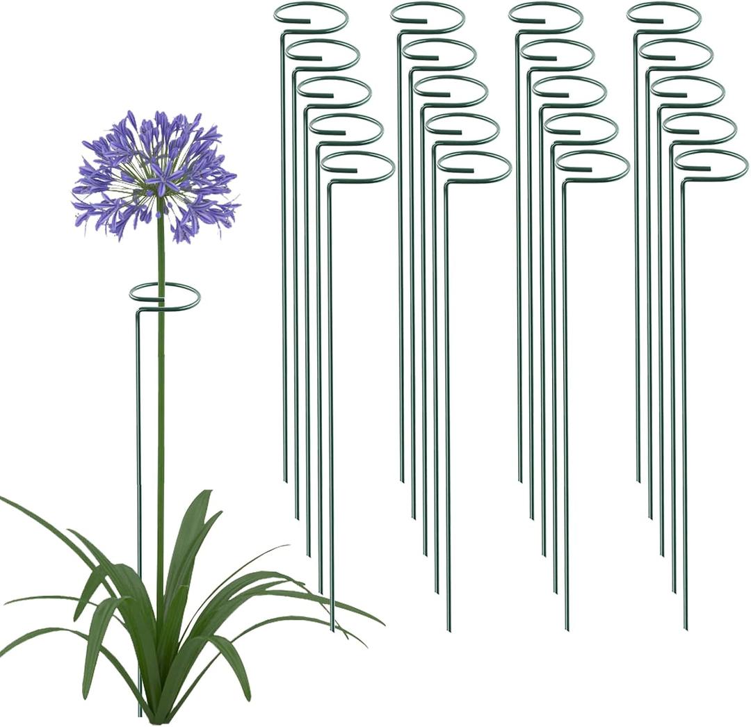 Thealyn 18 Inch 20 Packs Plant Support Stake Garden Single stemmed Plant Support Hoops Plant Prop for Flowers Orchid Tomatoes Peony Lily Rose Gladiolus (18 inch)