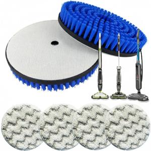 6Pcs 3897A Mop Brush Pad Replacement for Bissell Spinwave Steam Mop 203932039923159231573897A 21243712 Professional Cleaning and Polishing for Deep Cleaning Hard Floors (2Brush+4Disposable Pad)
