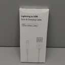 3 Pack Apple MFi Certified Charger Cable 6ft, Lightning to USB Cable Cord 6 Foot, 2.4A Fast Charging,Apple Phone Long Chargers for iPhone 13/12/11/11Pro/11Max/ X/XS/XR/XS Max/8/7/6 (White)