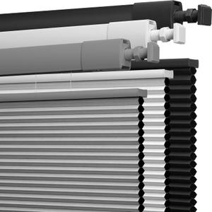 Boolegon No Drill No Tools Cellular Shades Top Down Bottom Up Honeycomb Blinds Blackout Cordless Window Blinds Easy to Install Cellular Shade for Windows,Blackout-Light Gray