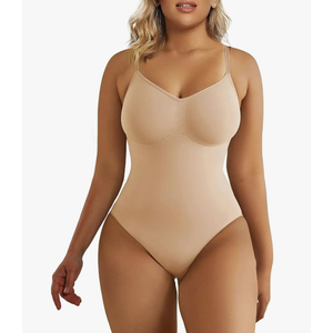 SHAPERX Women's Shapewear Bodysuit Tummy Control Body Shaper Seamless Sculpting Snatched Waist Body Suit, S/M