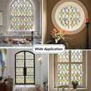 Window Privacy Film Stained Glass UV & Heat Blocking, Static Cling Vinyl for Glass Doors & Bedroom Windows, No Glue Easy Install, 35.4" x 78.7"