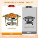 4 Pack 6QT Round Stainless Steel Chafing Dishes for Buffet | Chafing Dish Set with Rolled Edges, Water Pan, Food Warmers for Party Buffets, Birthdays, Holiday Parties, Events, and Weddings