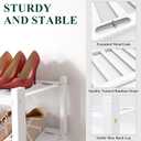 Smiry Shoe Rack, 3 Tier Long Bamboo Shoe Organizer, Stackable Free Standing Wooden Shoe Storage Shelf for Closet, Entryway, Front Door Entrance, White
