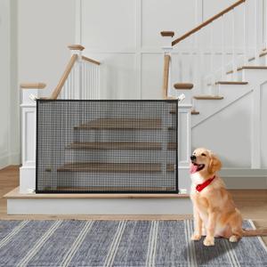 Cupount Mesh Baby & Dog Gate – Fits Openings Up to 36'' Wide, 30'' Tall – Indoor Safety Pet Gate for Stairs & Doorways (Black, 29" H x 33.5" W)