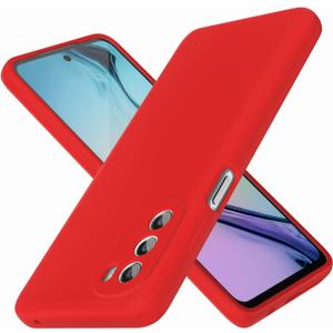 Moto G Stylus 5G 2022 Case [NOT for 4G Version], Soft Liquid Silicone Protective and Anti-Scratch Microfiber Lining Shockproof Compatible with Motorola G Stylus 2022 5G Cover (Red)