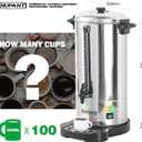 Commercial Coffee Urn 100 Cup/15L Coffee Dispenser with Upgraded Percolator, 304 Stainless Steel Hot Water Urn Beverage Dispenser with Keep Warm Mode, Large Coffee Maker for Catering Party