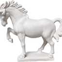 Paintable Handmade White Porcelain Horse Statue, Unglazed Ceramic Sculpture Ready for Painting, Ready-to-Paint Craft for Home & Office Dcor