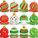 Zhehao 120 Pcs 9 Inch Christmas Disposable Dessert Plates Bulk Christmas Ornaments Ball Paper Plates Dinnerware Tableware Xmas Party Supplies for Holiday Dinner Gathering Decoration