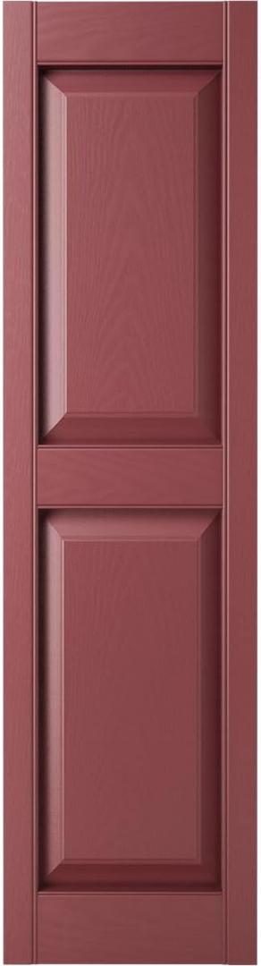 Builders Edge 14.75 in. W x 59 in. H Builders Edge, Standard Two Equal Panels, Raised Panel Shutters, Includes Matching Installation Spikes (Per Pair), 078 - Wineberry