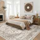 7x10 Area Rug: Washable Vintage Tea Brown Rugs for Living Room
Non Slip Stain Resistant Indoor Floor Carpet for Bedroom Dining Farmhouse Nursery Office Home Decor Kid & Pet Friendly