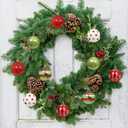 RoseCraft 30PCS Christmas Ornaments Set, 60MM/2.36" Red Green White Christmas Balls, Shatterproof Plastic Xmas Decorations for Christmas Tree Hanging Holiday Party Decor.