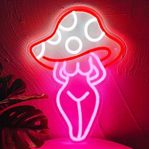 Artlast Mushroom Neon Sign Sexy Lady Neon Light Goddess LED Sign Art Wall Decor for Bedroom Party Hotle Man Cave Home Bar Best Gifts for Girlfriend