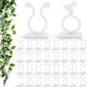 100 Pcs Plant Climbing Wall Fixture Clips, White Plant Fixer with Self-Adhesive Hook, Fixing Clip Vines Holder for Indoor Outdoor Plants Support Cable Wire (Medium)