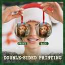 2 x Highland Cow Christmas Ornament 2025 - Cute Farm Animal Peeking with Santa Hat Decoration - Rustic Farmhouse Cattle Decor, Gifts for Cow Lovers, Women, Kids, Family