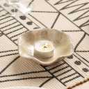 3 x Candle Holders for Pillar Candles, Tealight Candle Holder, Candle Stand, Ceramic Candle Plate Tray, Candle Holder Decor for Dinning, Party, Wedding, Birthday, Anniversary Decorations, 1pack (Camel)