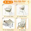 4 in 1 Baby High Chair, Convertible Feeding Chair for Babies & Toddlers