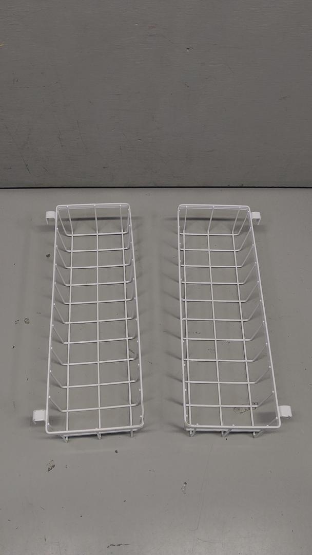 2 Pack White Storage Containers, 13"x4.5"