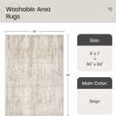 Valenrug Washable Rug 5x7 - Stain Resistant 5x7 Area Rugs for Living Room, Non Slip Backing Printed Rugs for Bedroom, Folable Machine Washable Area Rug(Beige,5'x7')