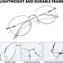 Blue Light Blocking Glasses for Women Men 99% Anti Eyestrain Computer Glasses Metal Frame Screen Protection