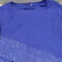 CYCLAMEN Plus Size Mother of The Bride Formal Dress Chiffon Overlay with Sparkly Rhinestones A-line Dress Wedding Guest Gown, Royal Blue, 2X