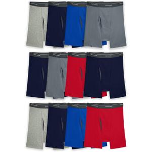 Fruit of the Loom Men's Coolzone Boxer Briefs, Moisture Wicking & Breathable, Assorted Color Multipacks (X-Large, 12 Pack - Assorted Colors)