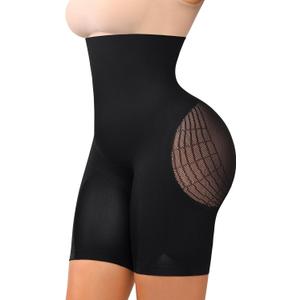 SHAPELLX Butt Lifting Shapewear Tummy Control Shorts High Waist Body Shaper Shorts with Removable Straps Panties (Black, XS)