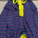 Tankaneo Womens Oversized Striped Sweatshirts Henley Shirts Color Block Casual Pullover Waffle Knit Tops (XX-Large, Navy)