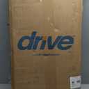 Drive Medical Overbed Table with Wheels - Secure Height Adjustment for Comfort - Non Tilt Surface - Smooth Rolling Design - Home & Hospital Use - Woodgrain Laminate Top - Silver Vein