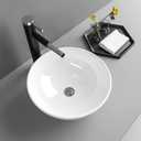 13"x13" White Ceramic Porcelain Small Bathroom Round Vessel Sink Bowl Basin Above Counter Vanity