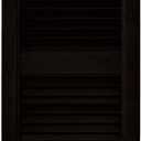 Louvered Vinyl Exterior Shutters Pair in #002 Black ( 12" W x 36" H)