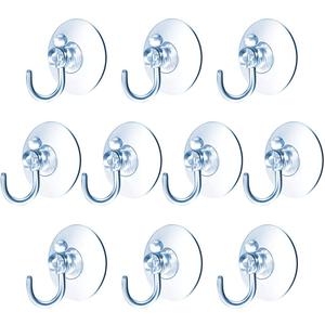Suction Cup Hooks 10 Pcs 60mm Clear Plastic Sucker Pads for Window Glass Shower Bathroom Kitchen Wall Support Festivals Parties Events Theme Carnival Decorations