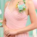 TINGE TIME Artificial Shoulder Corsages Flowers, Set of 2, Mother of The Bride Floral Corsage for Wedding Ceremony Anniversary Formal Dinner Party (MintGreen&Pink)