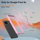 Niuuro Magnetic for Google Pixel 9a Case with Stand (Compatible with MagSafe)(Military Grade Drop Protection) Slim Translucent Matte Shockproof with Invisible Kickstand Phone Case, Pink
